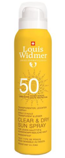 LOUIS WIDMER CLEAR DRY SUN SPRAY 50 ZONDER PARFUM 200ML